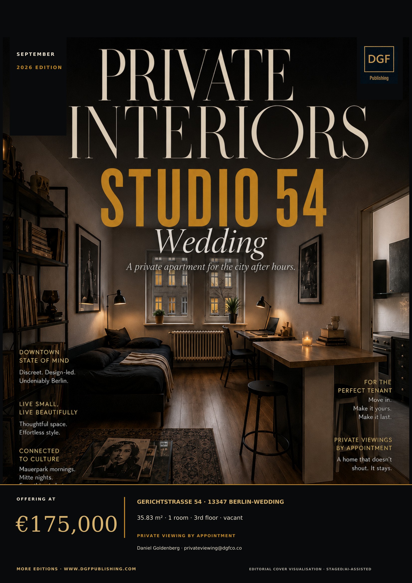 Studio 54 September 2026 Edition — apartment in Berlin-Wedding published by DGF Publishing.